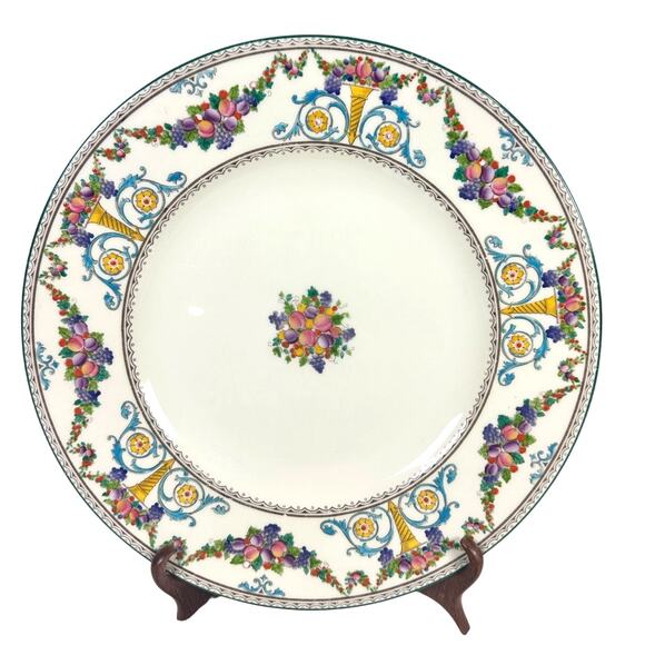 Antique Wedgwood Ventnor Enameled 10.5" Retired Dinner Plate 1920's-Set of 4 - Picture 2 of 8